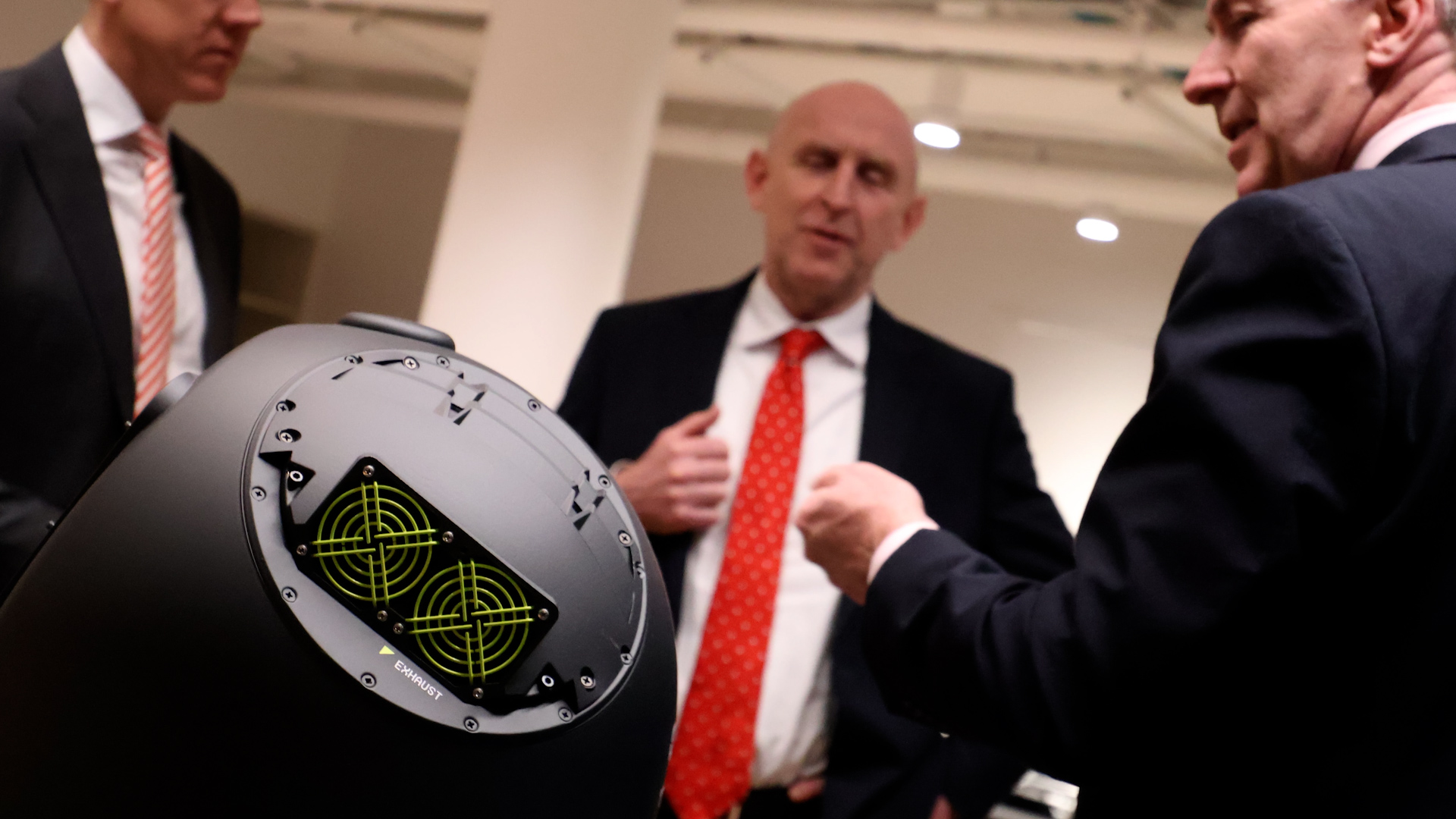 John Healey alongside Admiral Sir Tony Radakin while on a visit to Washington DC, after announcing a new drone deal for Ukraine 060325 CREDIT MOD