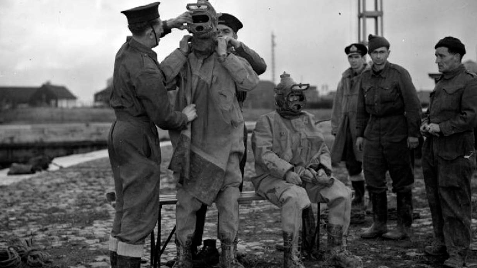 John Payne, second from the right, pictured at Antwerp in 1944 with his comrades (Picture: Royal Navy).