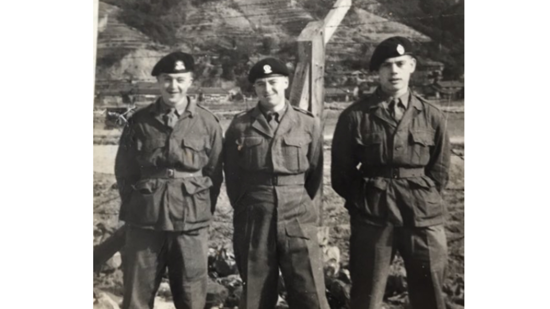 Mr Tomlin, left, in Korea (Picture: Annie Brookes/Family Photo).