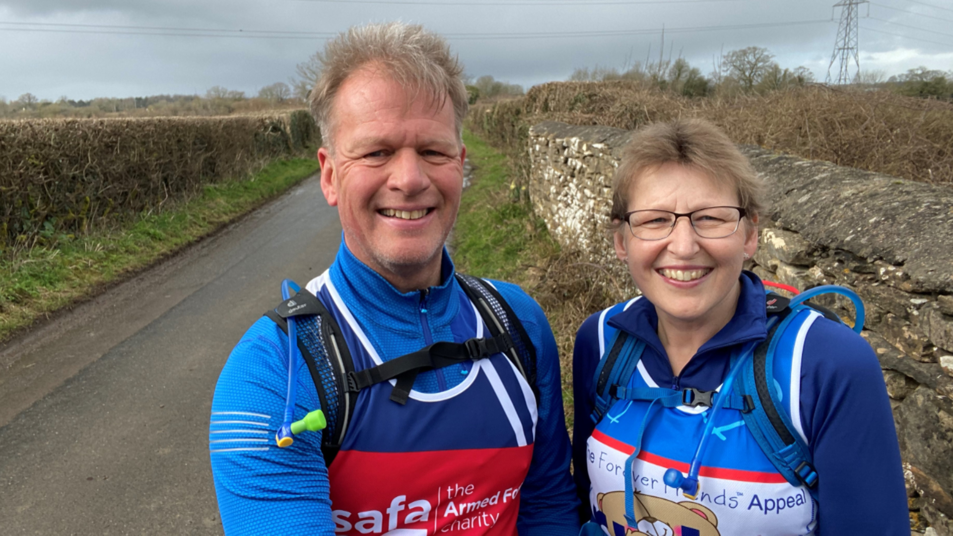John and Sam Andrews who aim to complete a virtual walk the length of GB in just four months (Picture: SSAFA).