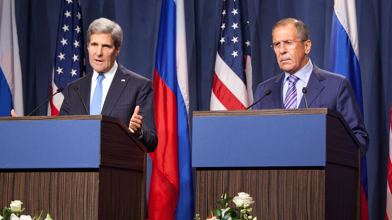 John Kerry Secretary of State US meets Sergey Lavrov Russian Foreign Minister Aleppo