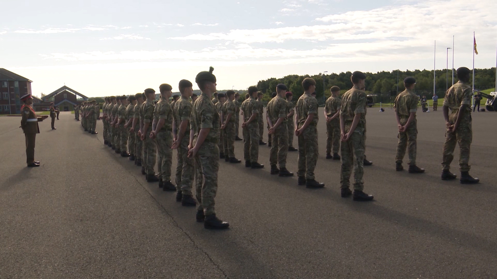 Junior soldiers on parade square during passing out at Army Foundation College Harrogate