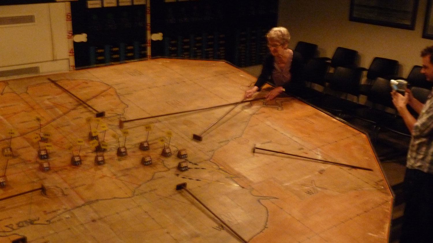 Mrs Thomas visits The Bunker at RAF Uxbridge, where she worked during the Second World War (Picture: Royal Star & Garter