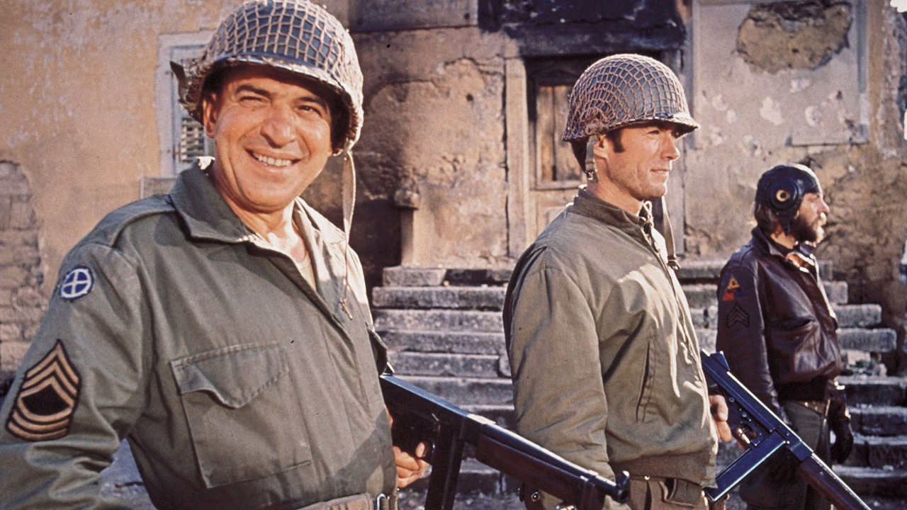 Kelly's Heroes (1970) starring Clint Eastwood showed all of the main cast wearing their helmets without the chin strap (Picture: Alamy).