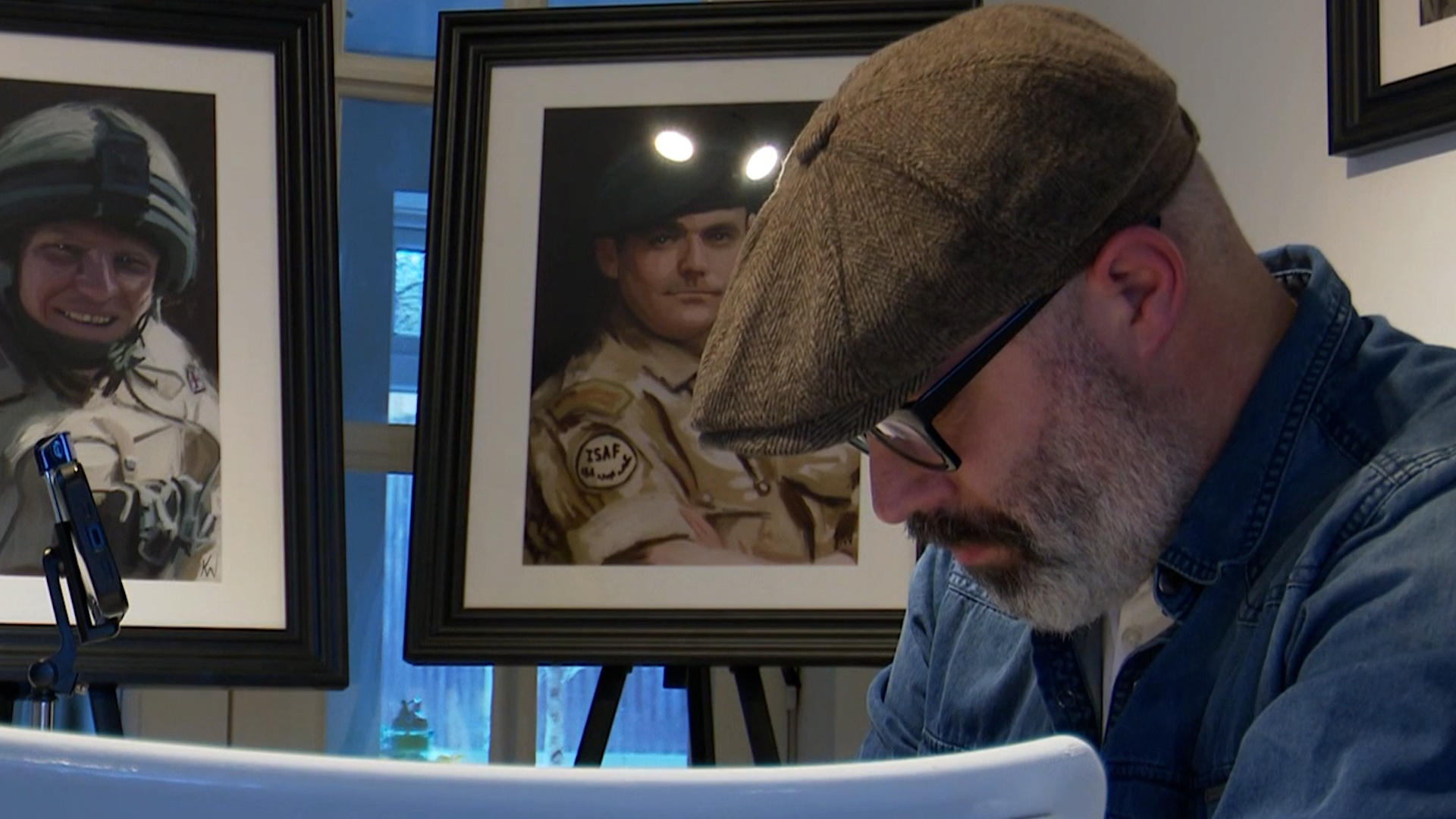 Kevin Wills, a British Army veteran who has painted every member of the UK Armed Forces who died in Afghanistan