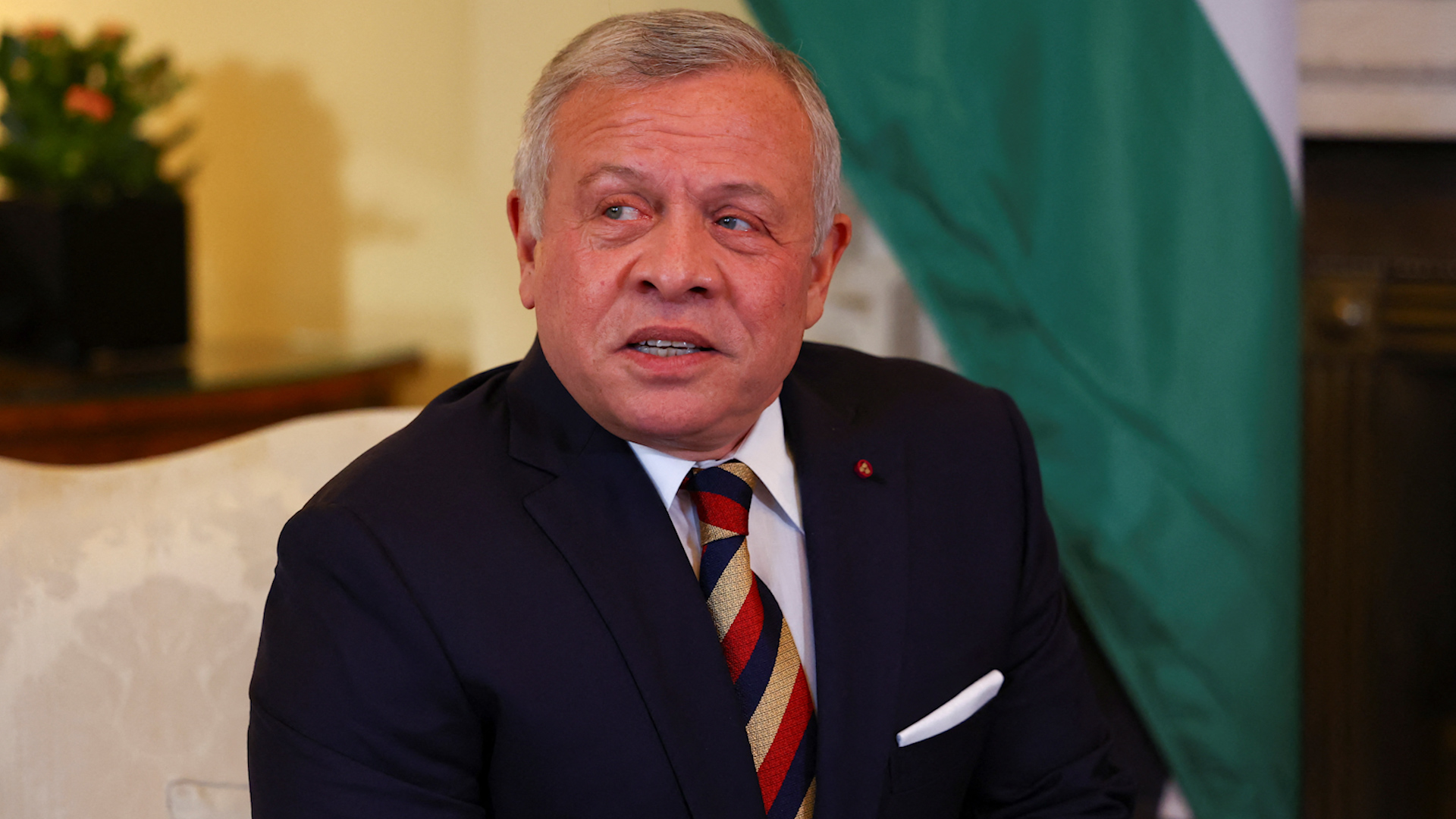 King Abdullah II, King of Jordan during meeting with Sunak 151022023 NO REUSE CREDIT PA WIRE, PA IMAGES
