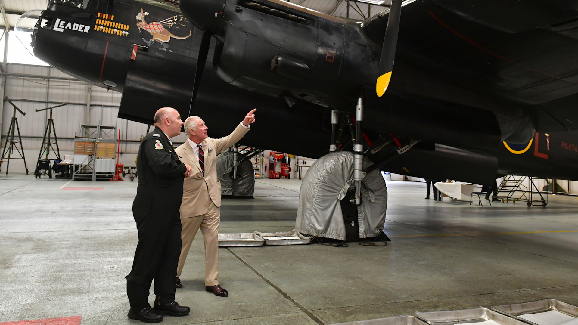 King Charles III speaks with Seb Davey from the Battle of Britain Memorial Flight during his visit (Picture: PA).