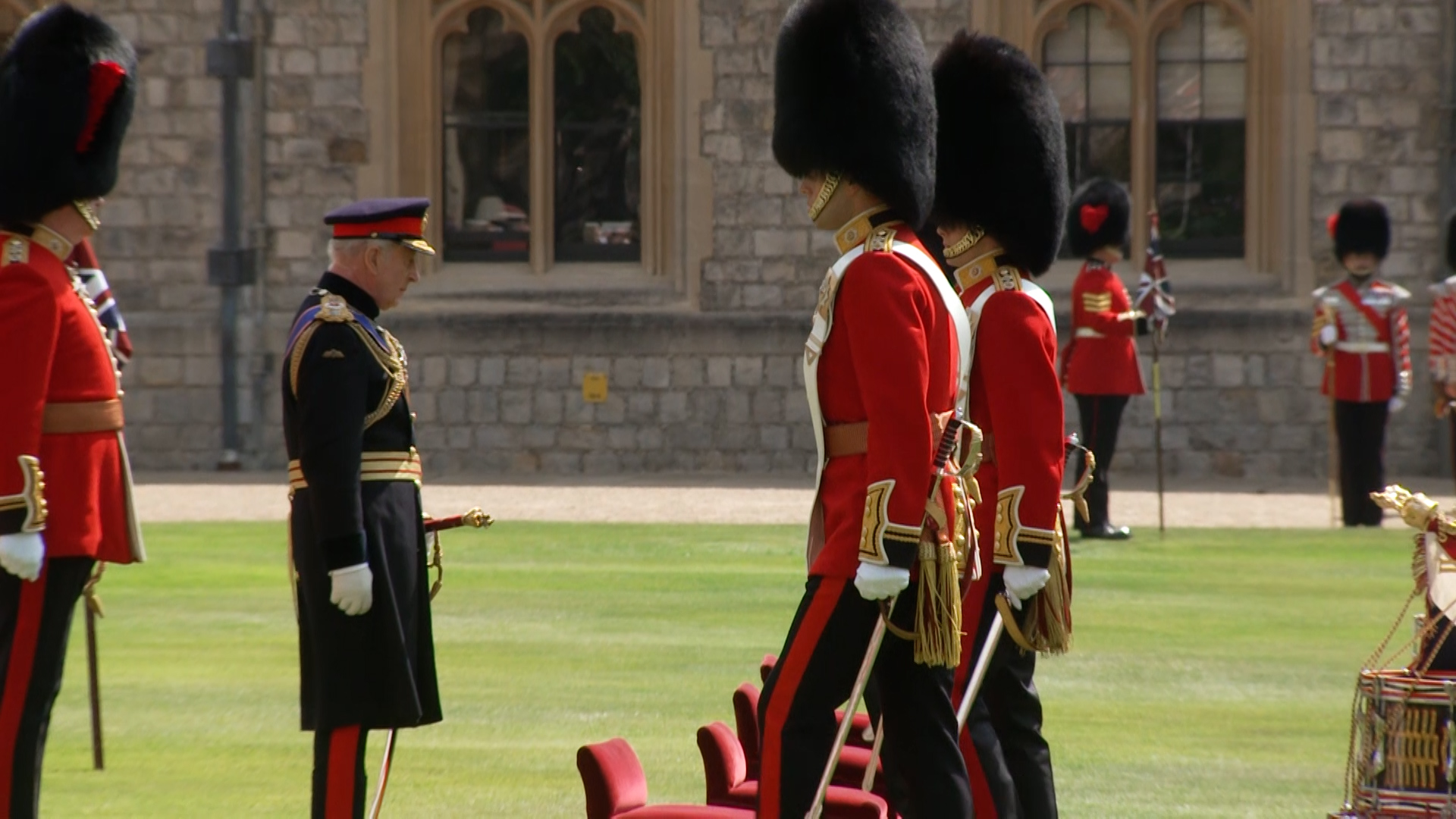 Colonel-in-Chief King Charles addressed the 400 soldiers on parade 