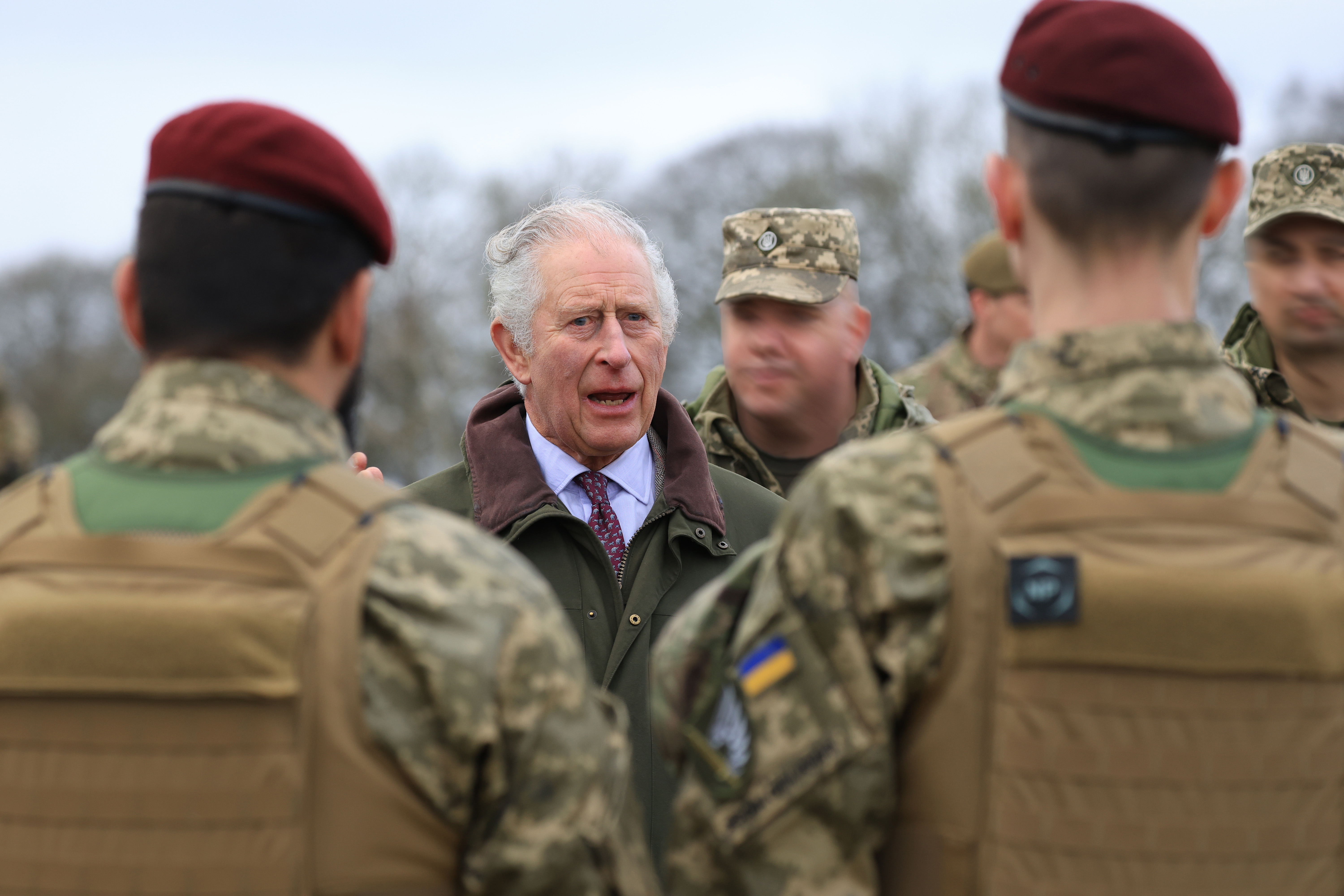 King Charles visiting Ukrainian troops training in Wiltshire