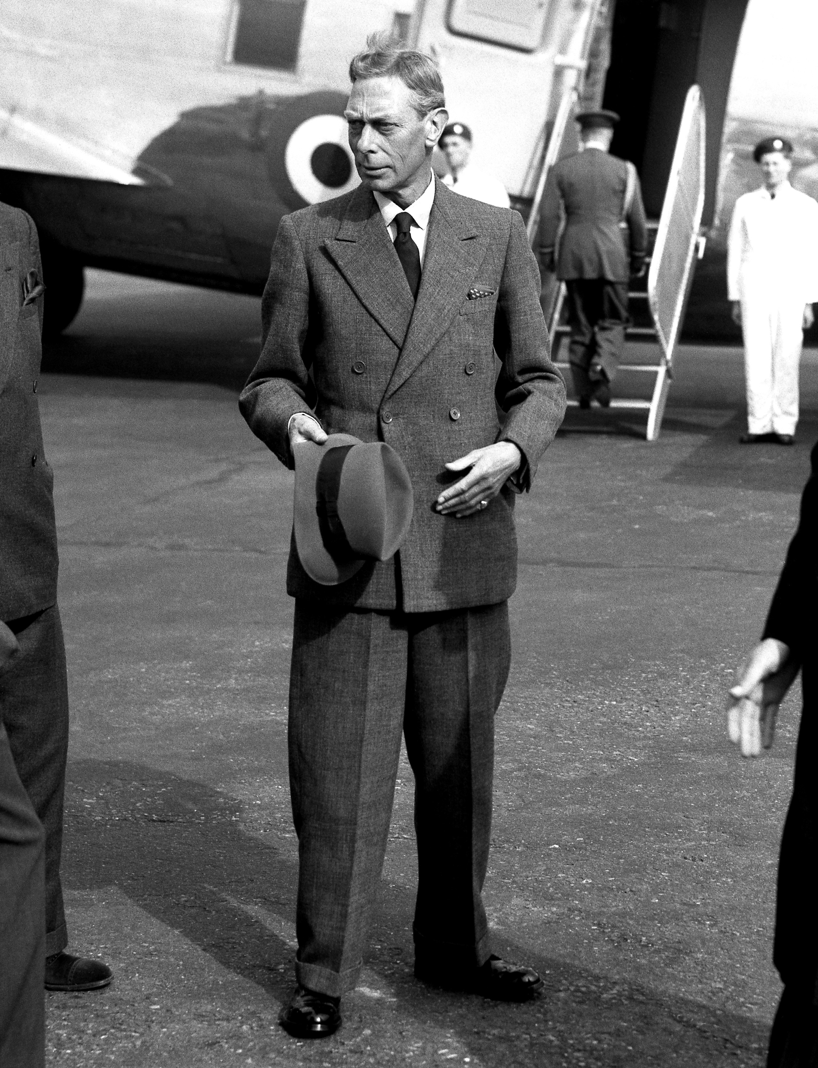 King George VI about to board King's Flight at London Airport