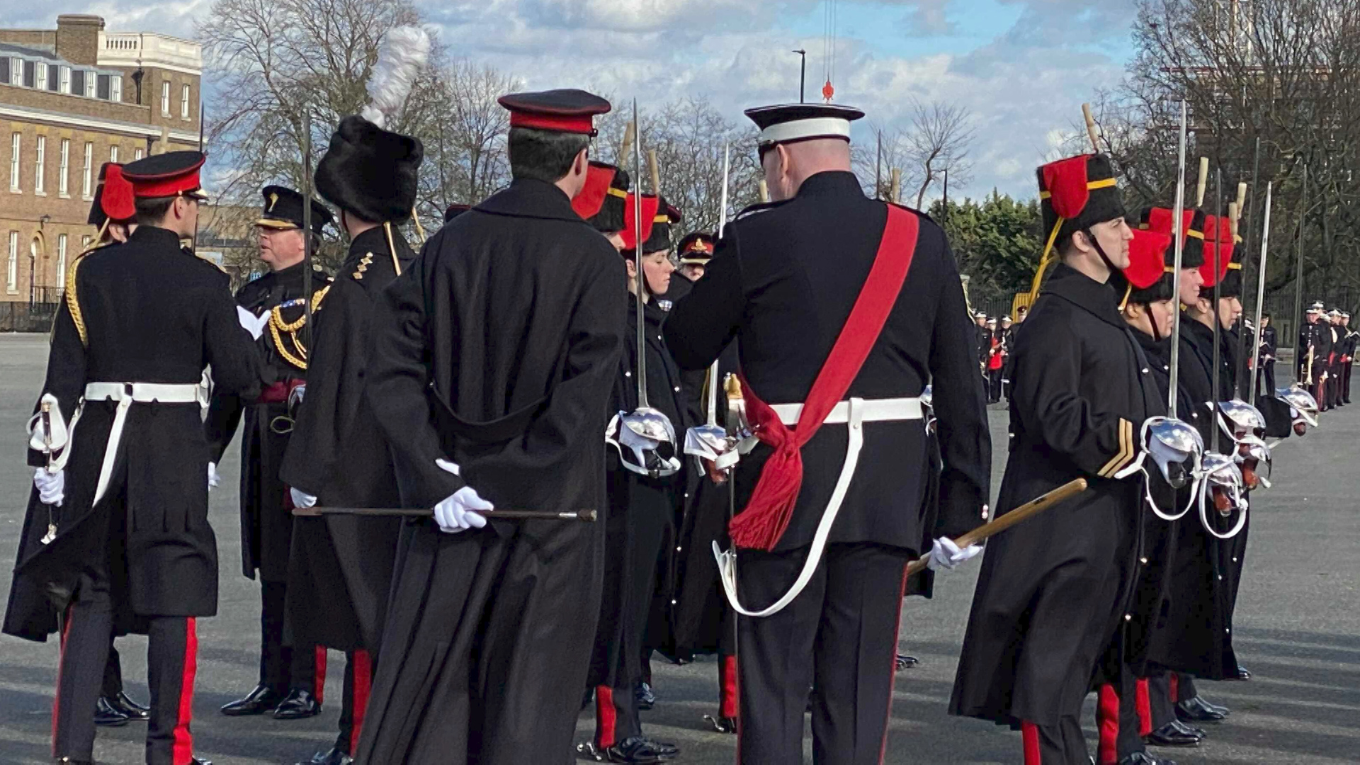 King's Troop Royal Artillery being inspected at Woolwich Barracks 110320 CREDIT BFBS.jpg