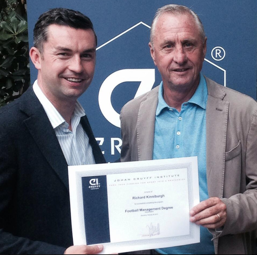Squadron Leader Richard Kinniburgh with Johann Cruyff