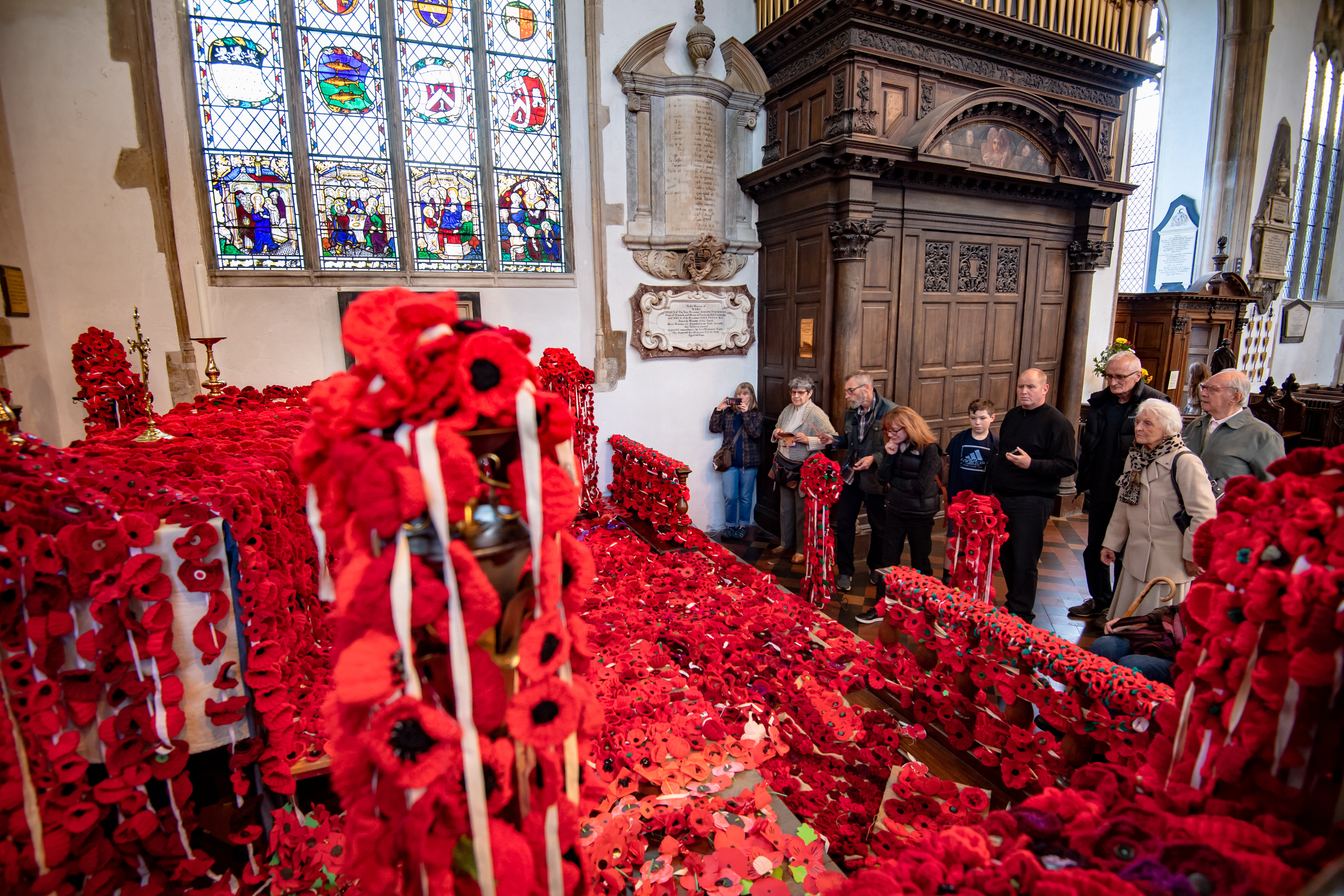 Knitted poppies take over Norfolk church to mark WWI centenary 2 CREDIT SWNS