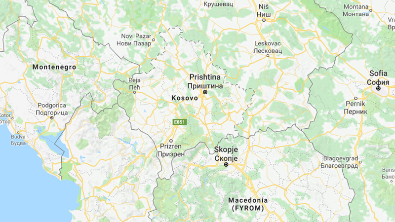	Kosovo Map CREDIT Google Maps