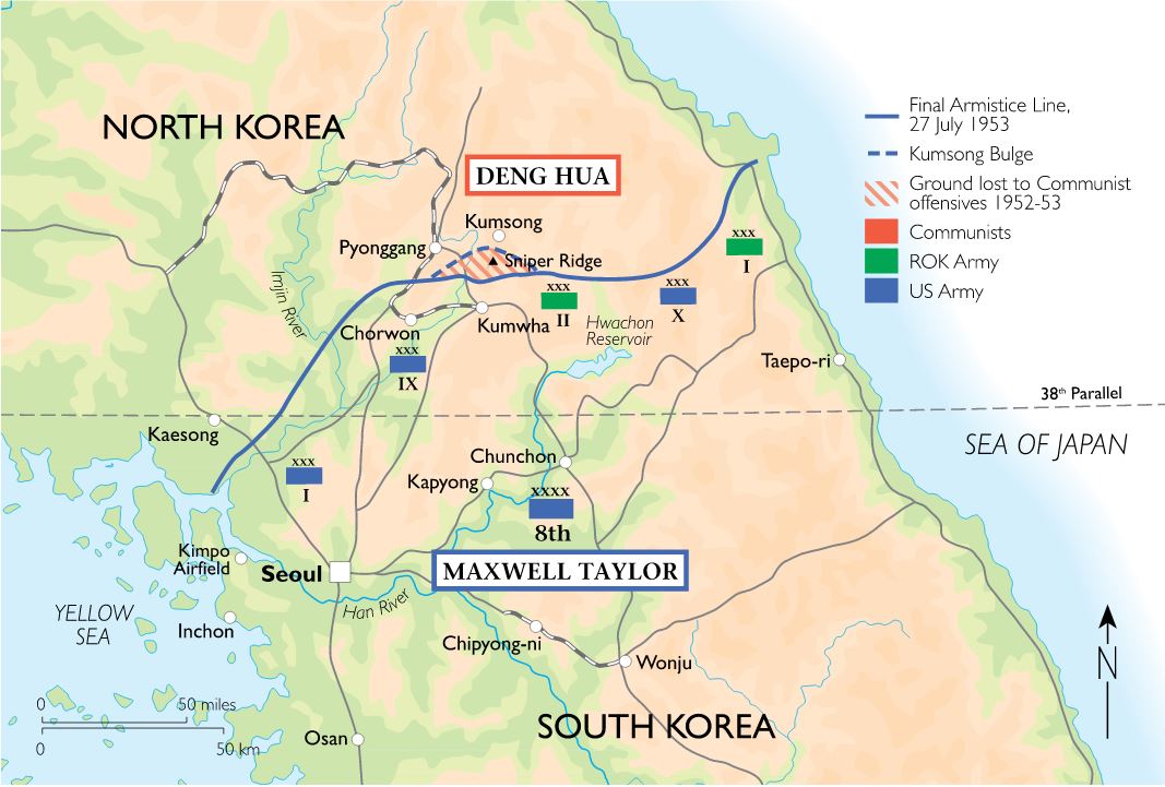Kumsong bulge and final armistice line 1953