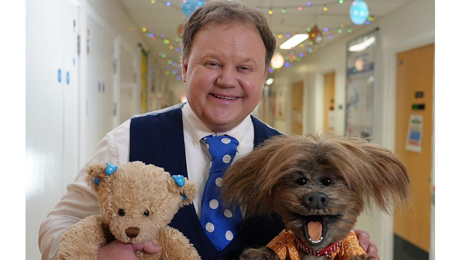 Justin Fletcher and Dodge The Dog CREDIT BBC