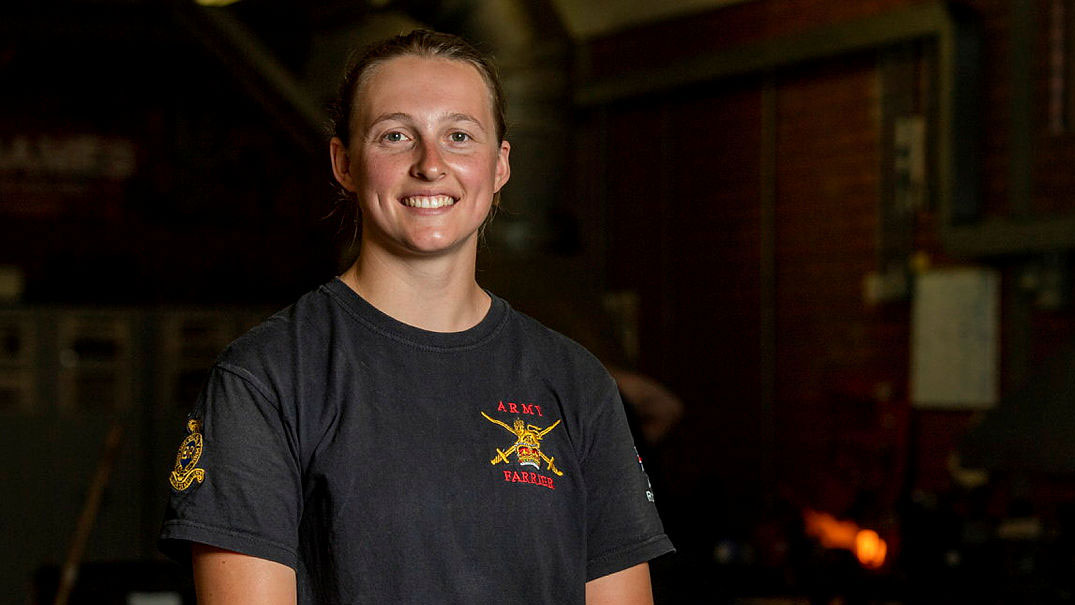 LBdr Abbie Robinson-Wyss is the first female in the British Army to fully qualify as a military farrier (Picture: Crown Copyright)