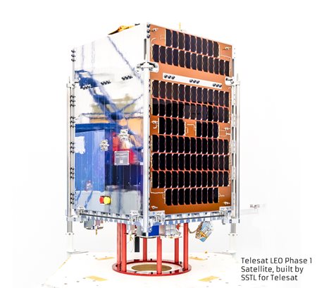 Telesat LEO Phase 1 satellite. Credit SSTL/Kathryn Graham