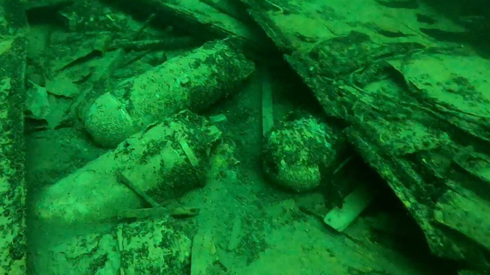 A LMB 500lb ground mine discovered in the Baltic Sea during Exercise Open Spirit (Picture: Royal Navy).