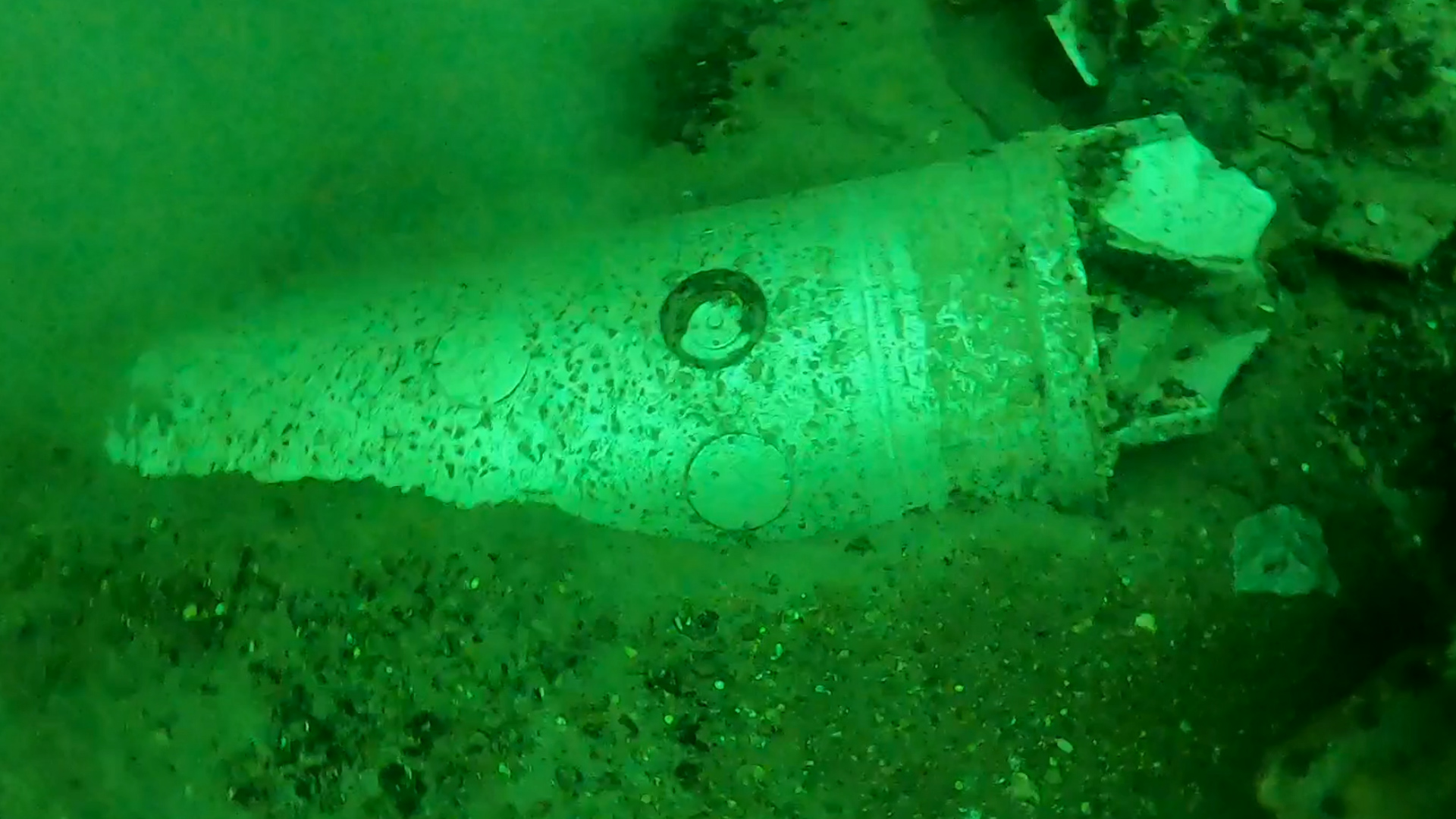 A LMB 500lb ground mine discovered in the Baltic Sea during Exercise Open Spirit (Picture: Royal Navy).