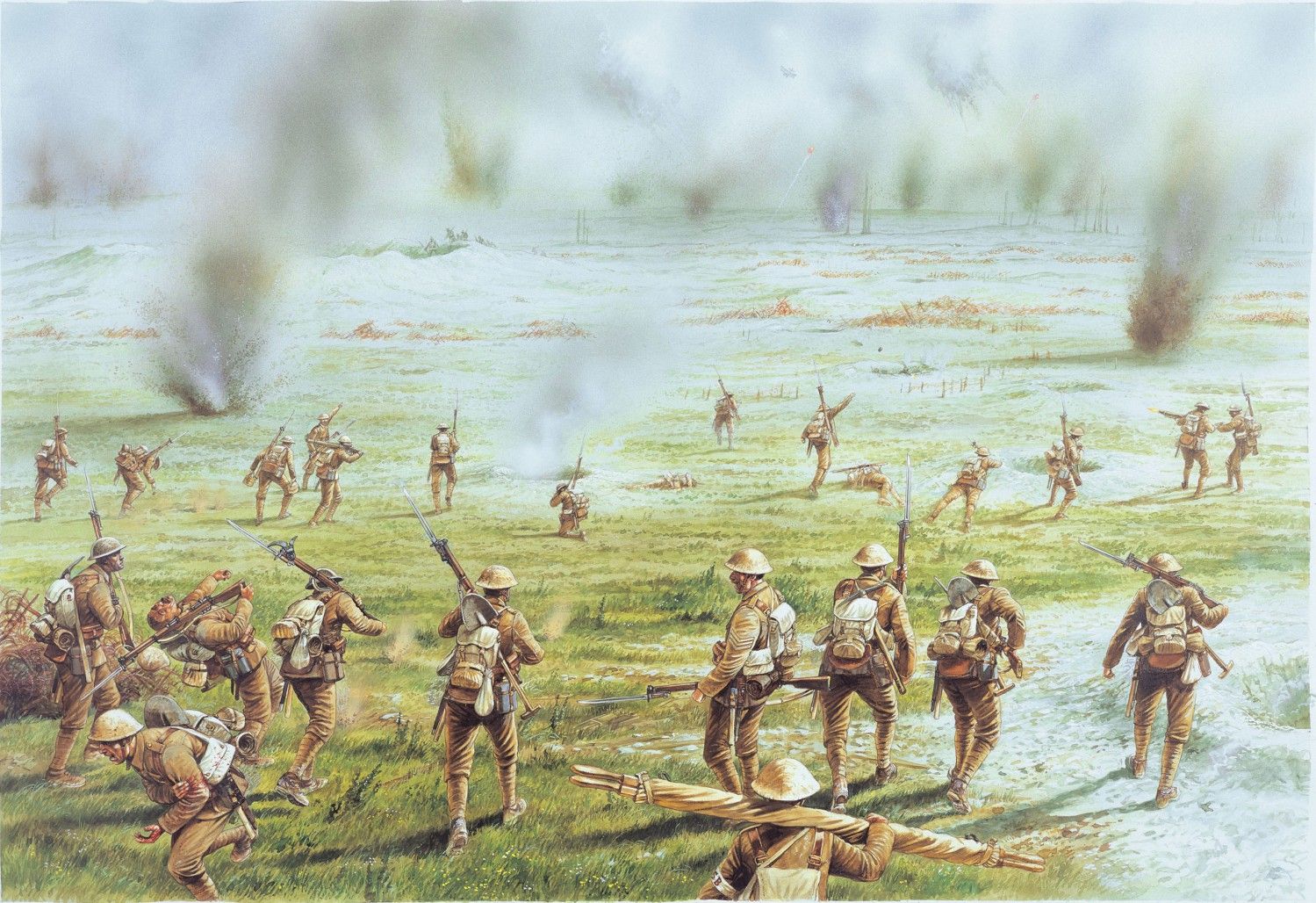 Illustration of the British advance on July 1 1916 the first day of the Battle of the Somme