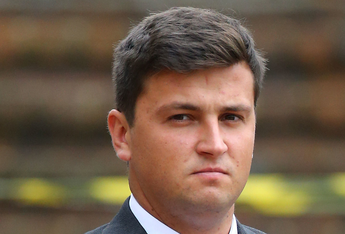 Lance Corporal David Plumstead leaving Maidstone Crown Court