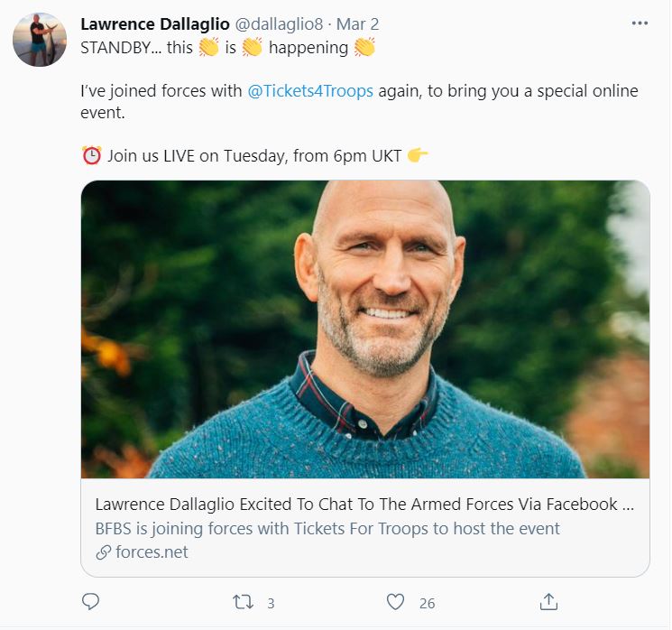 Lawrence Dallaglio Tweet Screen Grab