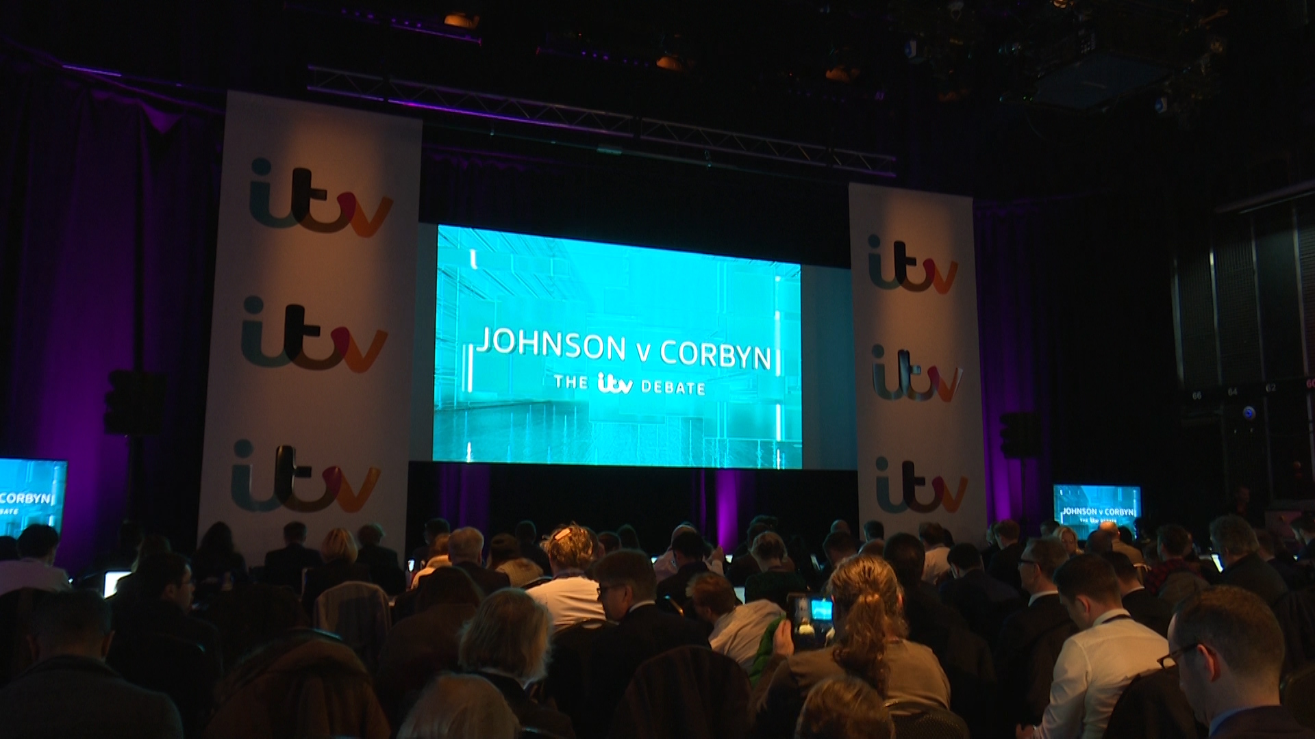 Leaders Debate Boris vs Corbyn ITV Spin Room Credit BFBS 201119