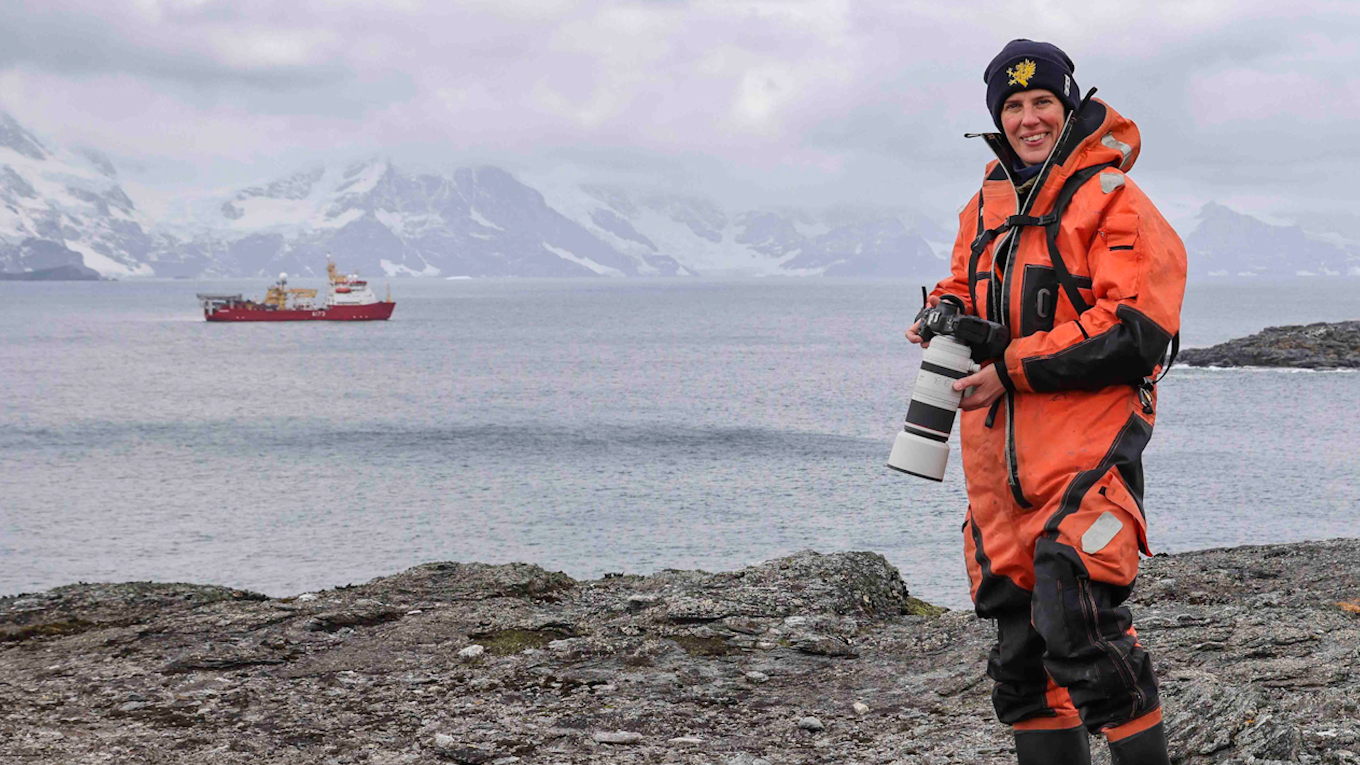 Leading Photographer Alker receives a KCVS for her work with the icebreaker HMS Protector 26102023 CREDIT Royal Navy