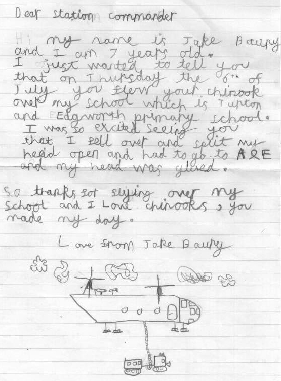 Letter to RAF Odiham Station Commander