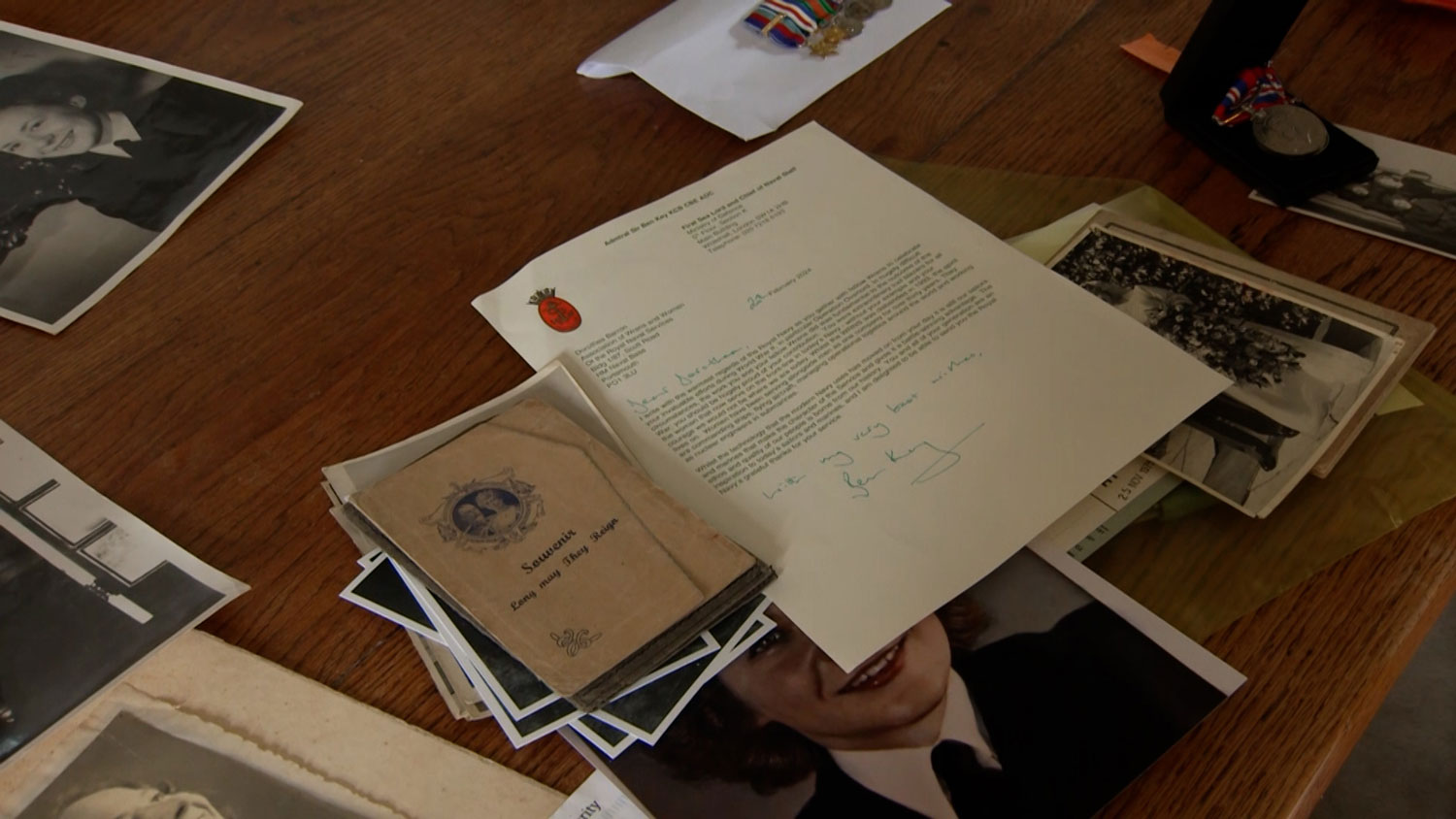 Letter to Dorothea Barron written by Admiral Sir Ben Key, the First Sea Lord CREDIT BFBS