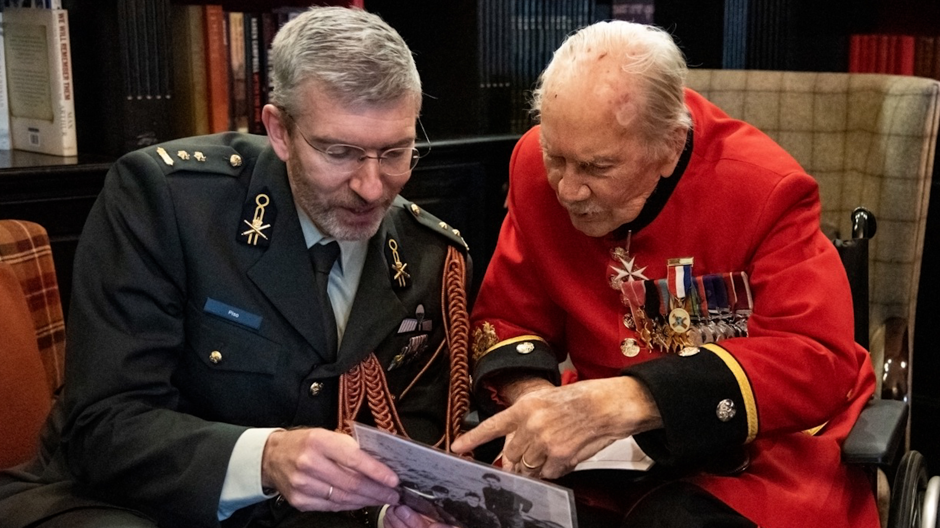Lieutenant Colonel John Humphreys OBE being awarded a Dutch medal for his service in WWII, including escaping from two prisoner of war camps