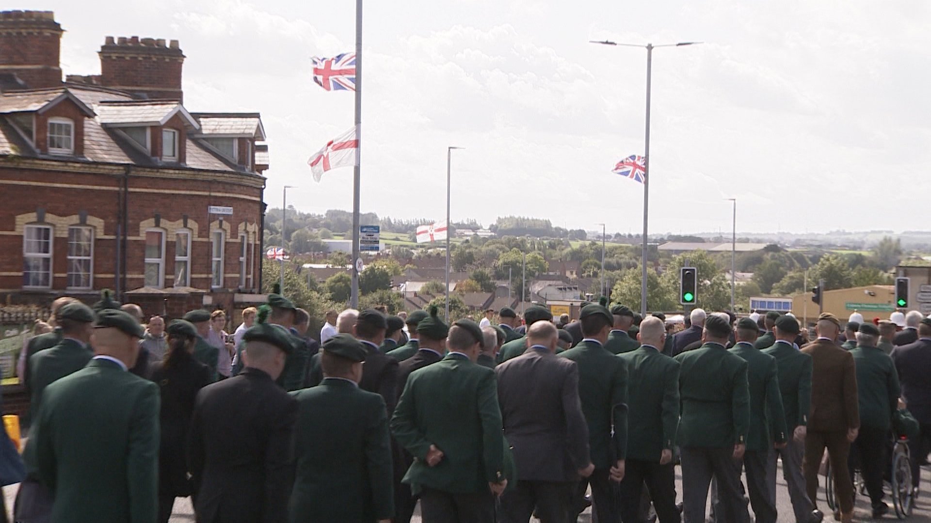 Veteran service personnel parade through Lisburn to commemorate 50 years since the beginning of Operation Banner.