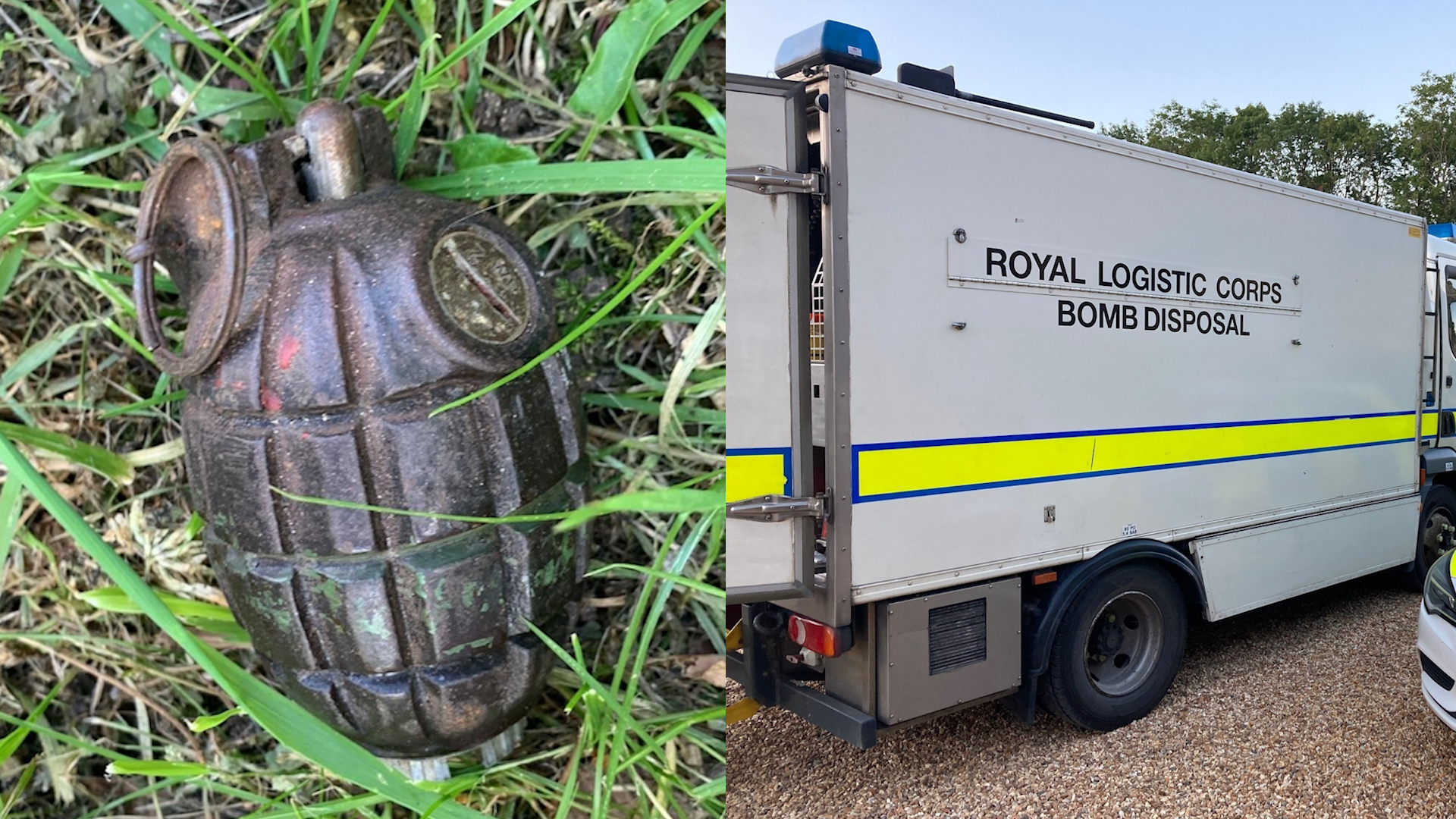 Live WW2 hand grenade found in house in Witney 17062022 CREDIT Thames Valley Police Facebook