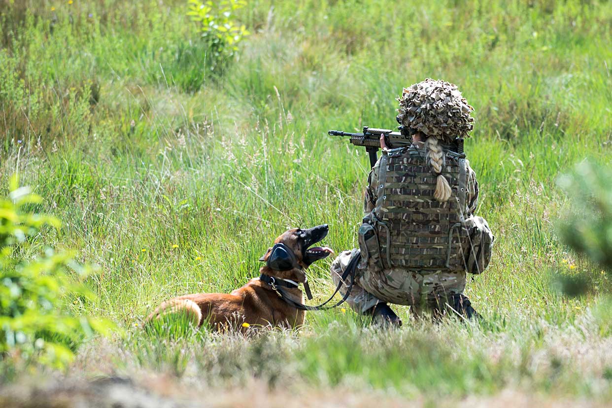 A soldier during a live-firing exercise