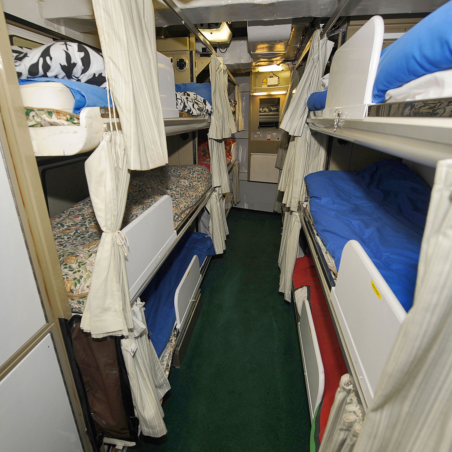 Living quarters for junior ratings onboard HMS Ark Royal in 2010 (Picture: Crown Copyright).