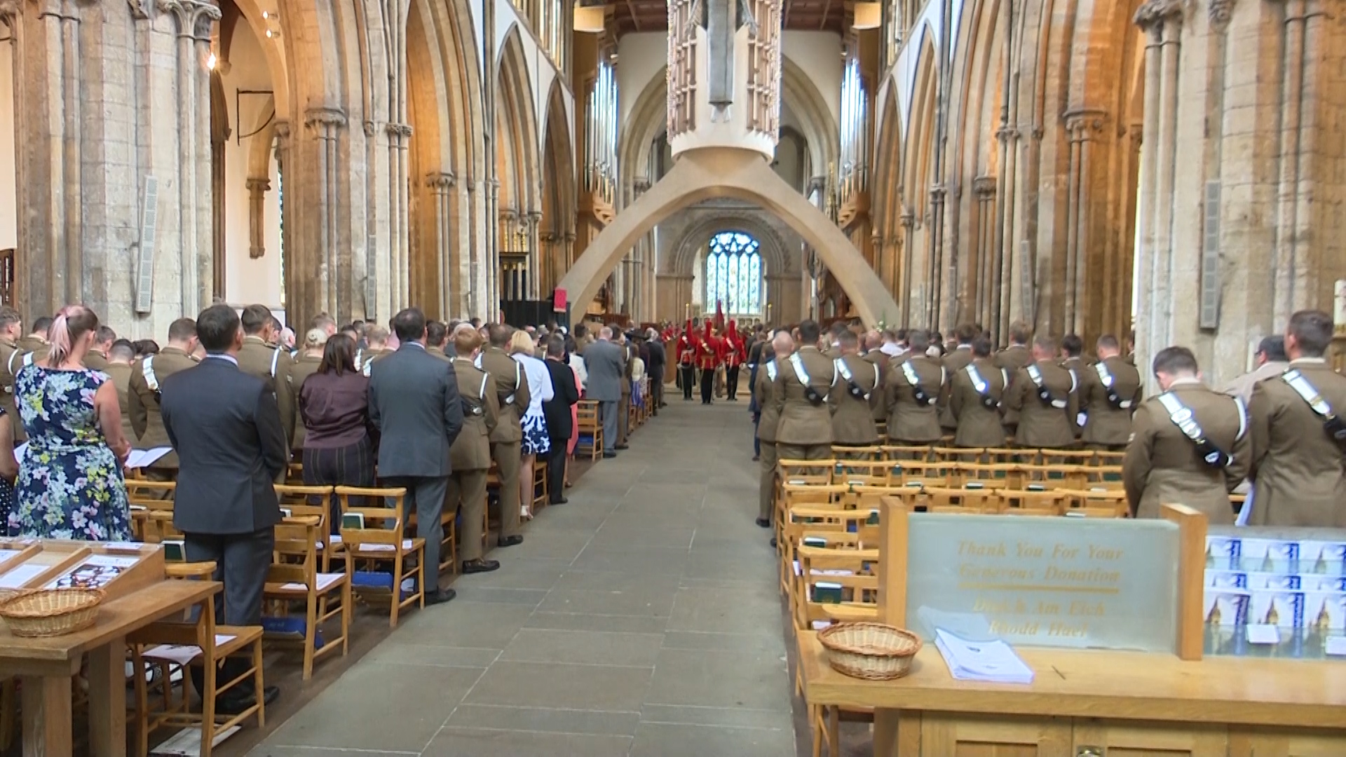 Inside Llandaff Cathedral for the commemorations.