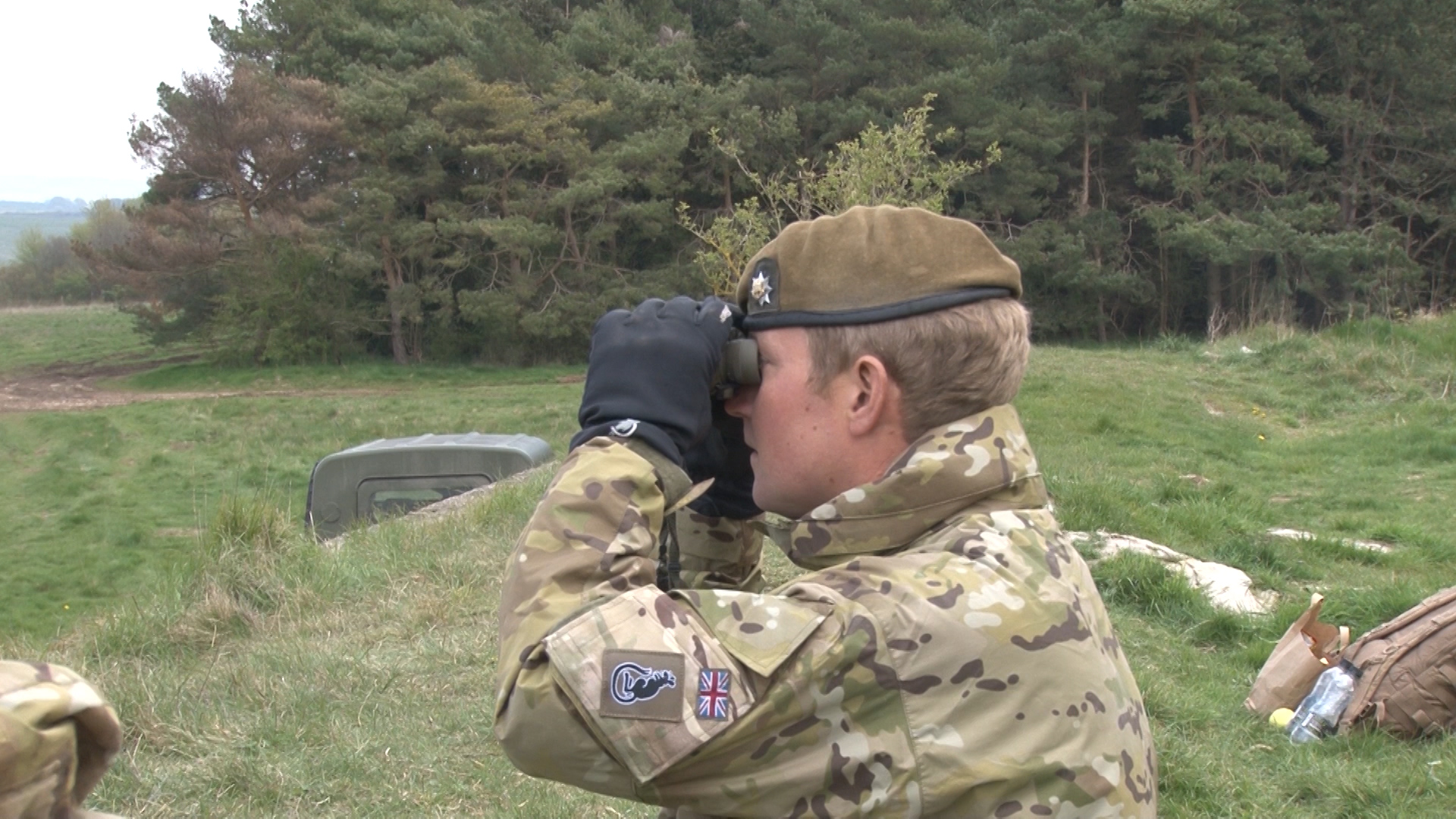 Looking out at the range during firing.