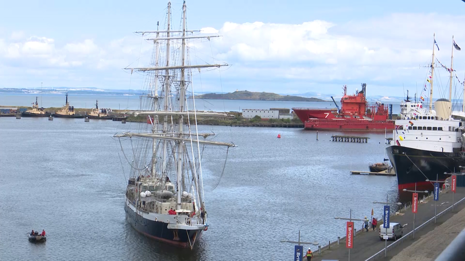 The Lord Nelson arrives at Leith docks in Edinburgh