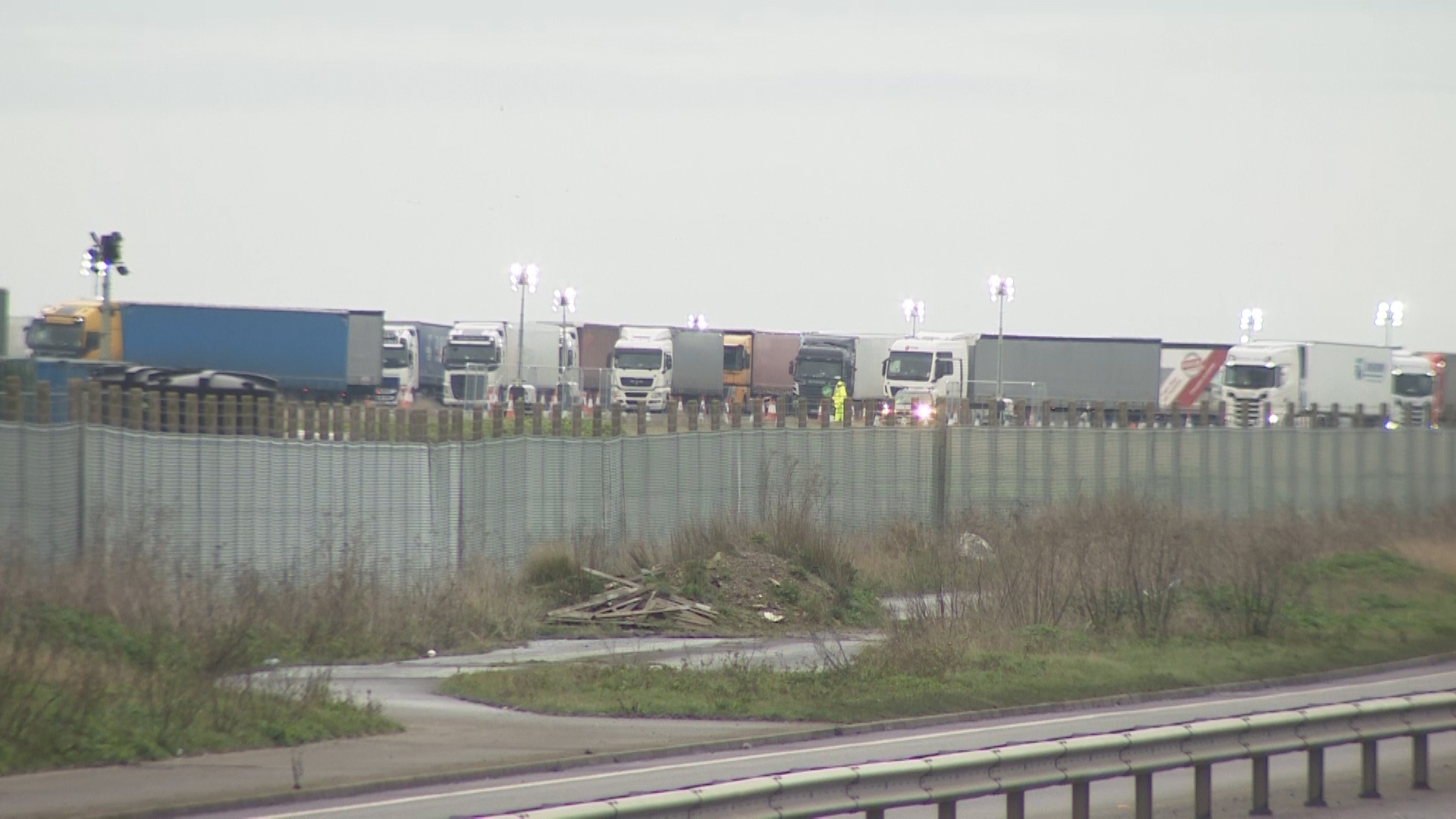 Lorries stuck in Kent after France imposed a travel ban for those travelling from the UK due to the new strain of coronavirus