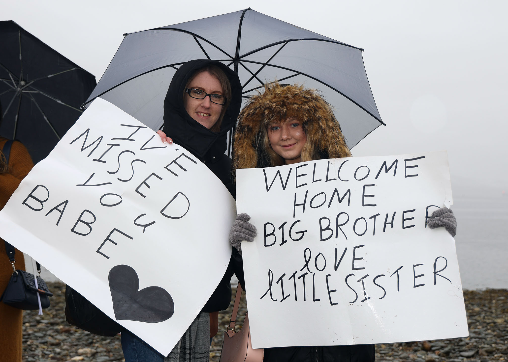 Loved ones of the crew of HMS Audacious welcome home personnel after their historic Mediterranean deployment (Picture: Royal Navy).
