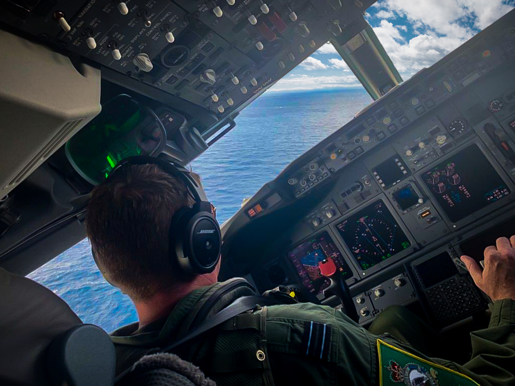 The P-8A Poseidon undertaking low level flight training (Picture: RAF).