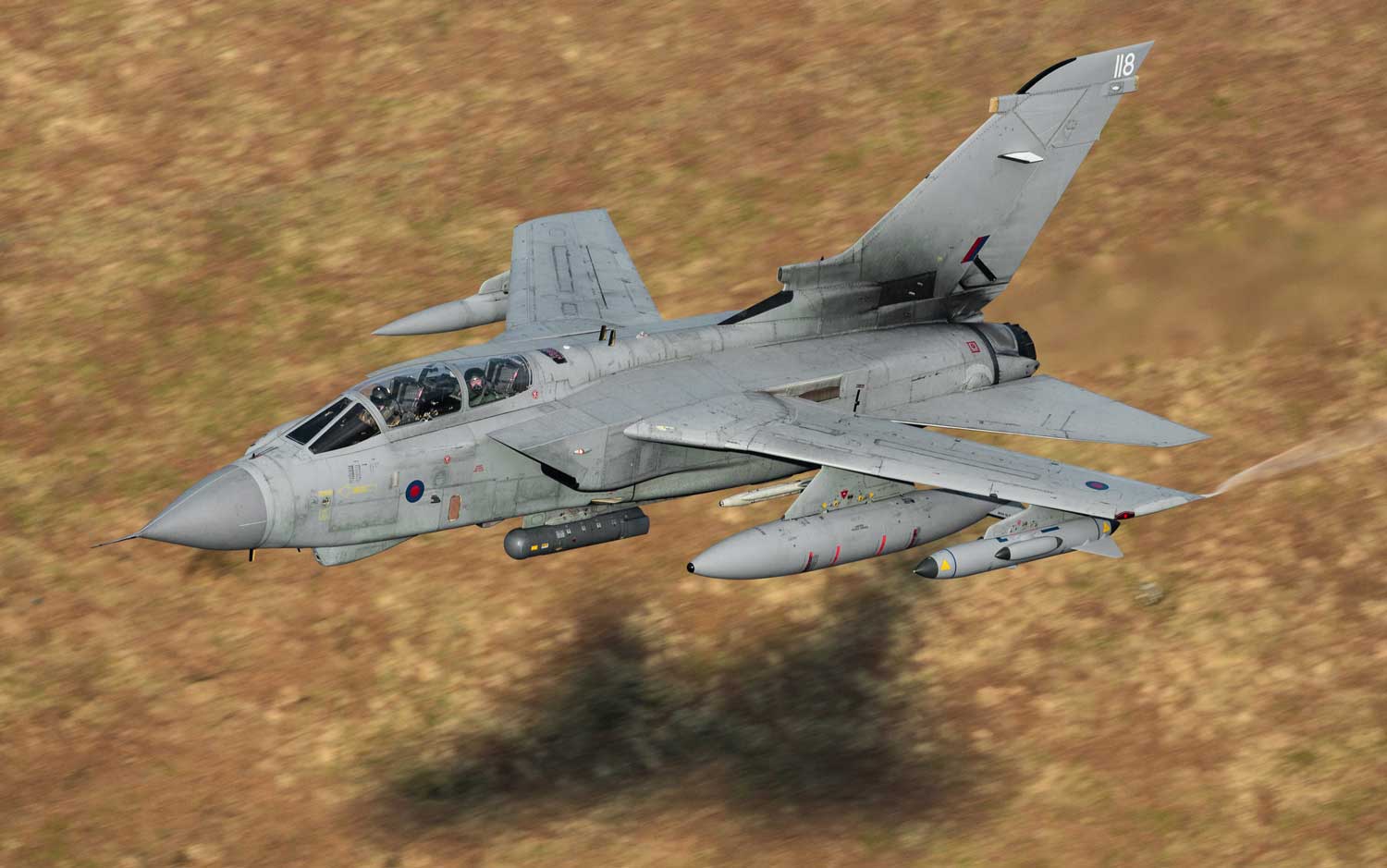 Low-flying British military jet