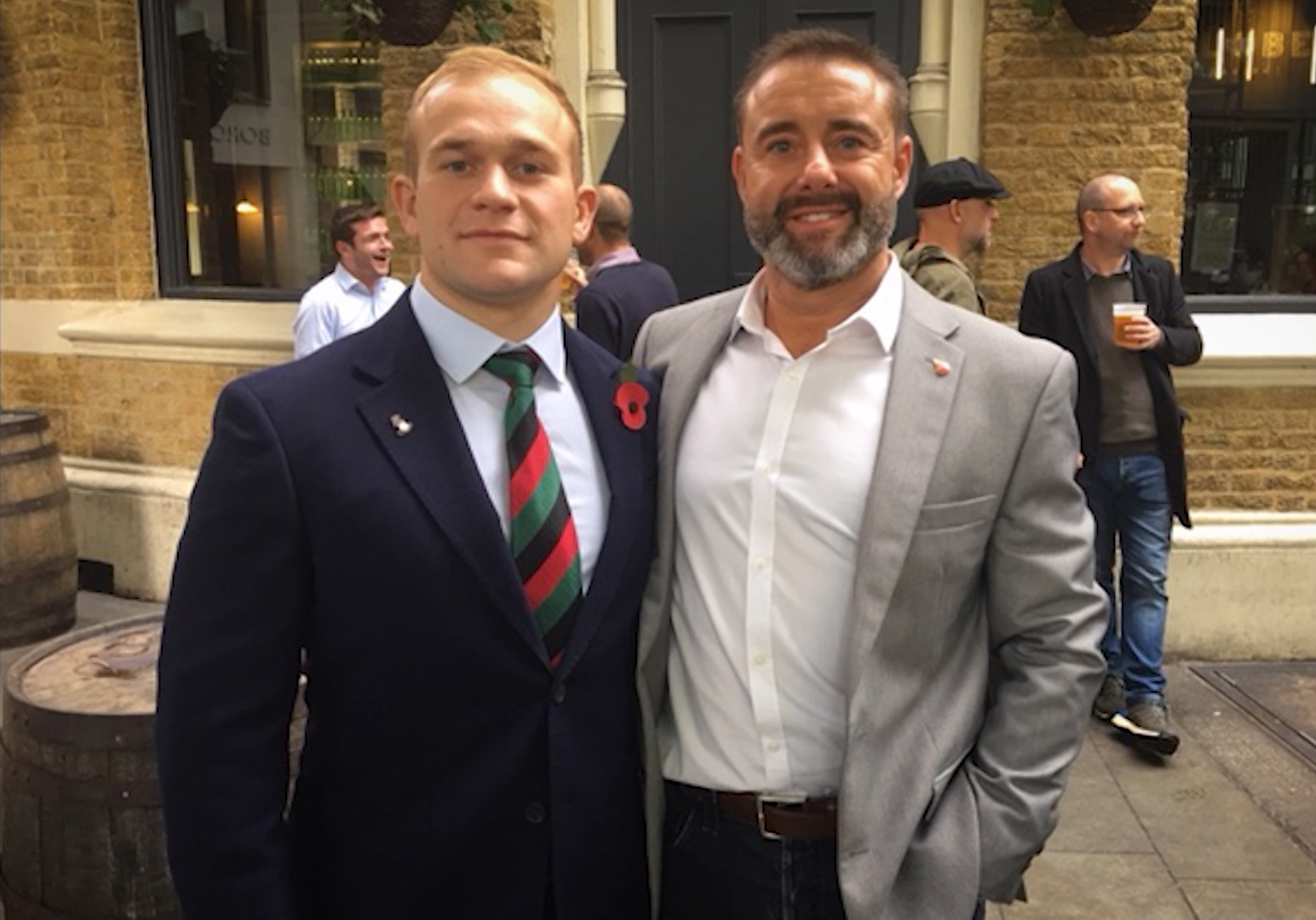 Lt Bambridge (Left) with Richard (right)