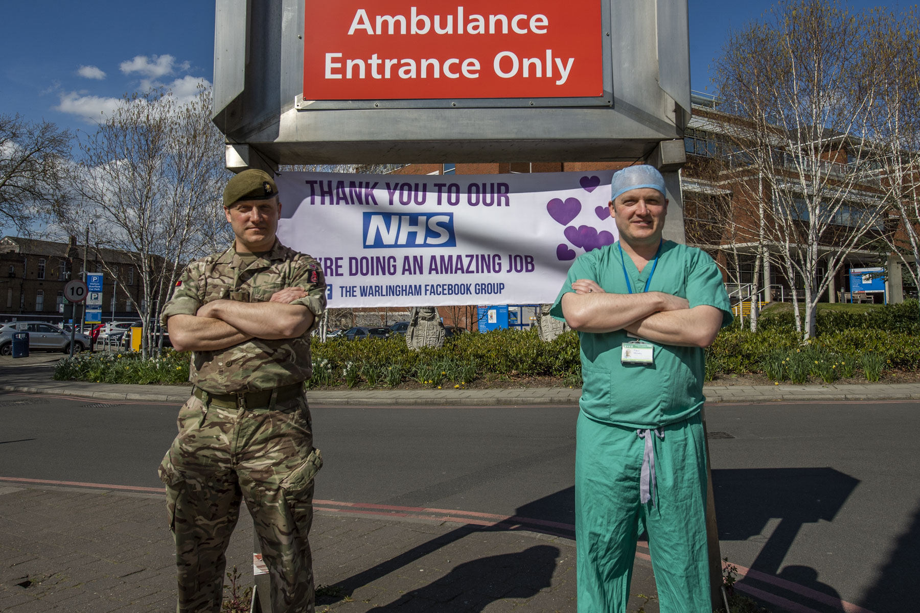 Lt Col Moxley (right) and his twin brother Paul Moxley (left) join forces against Coronavirus at NHS Nightingale London pic 2 040420 CREDIT MOD.jpg