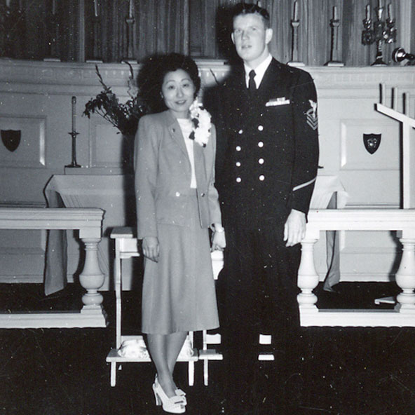Lt Susan Ahn Cuddy First Korean American Female US Navy Officer Wedding Husband Chief Petty Officer Frank Cuddy Credit Flip Cuddy