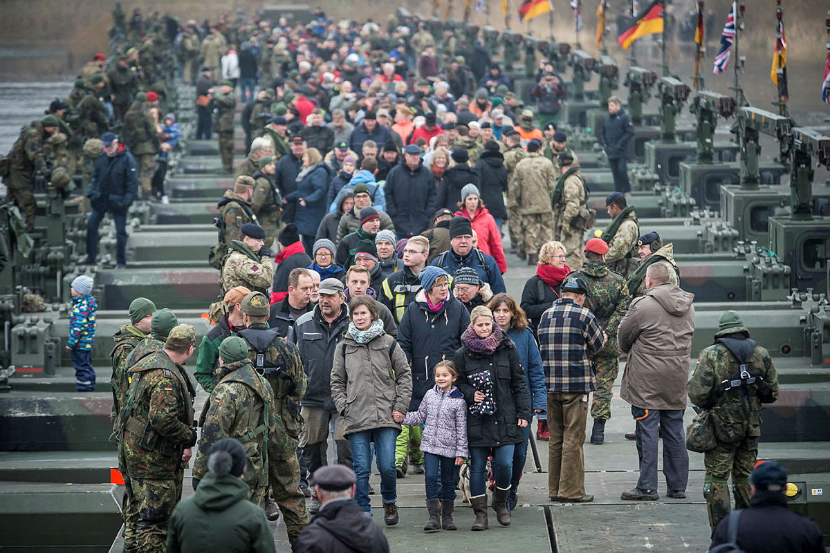M3 Amphibious Bridging Vehicles assembled into bridge in Germany