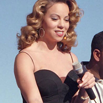 Mariah Carey performs at Edwards Air Force base, California, in December 1998 (Picture: US Air Force).