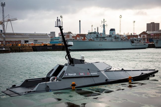 MAST-13 Autonomous Surface Vehicle, now known as Madfox Docked at HMNB Portsmouth 