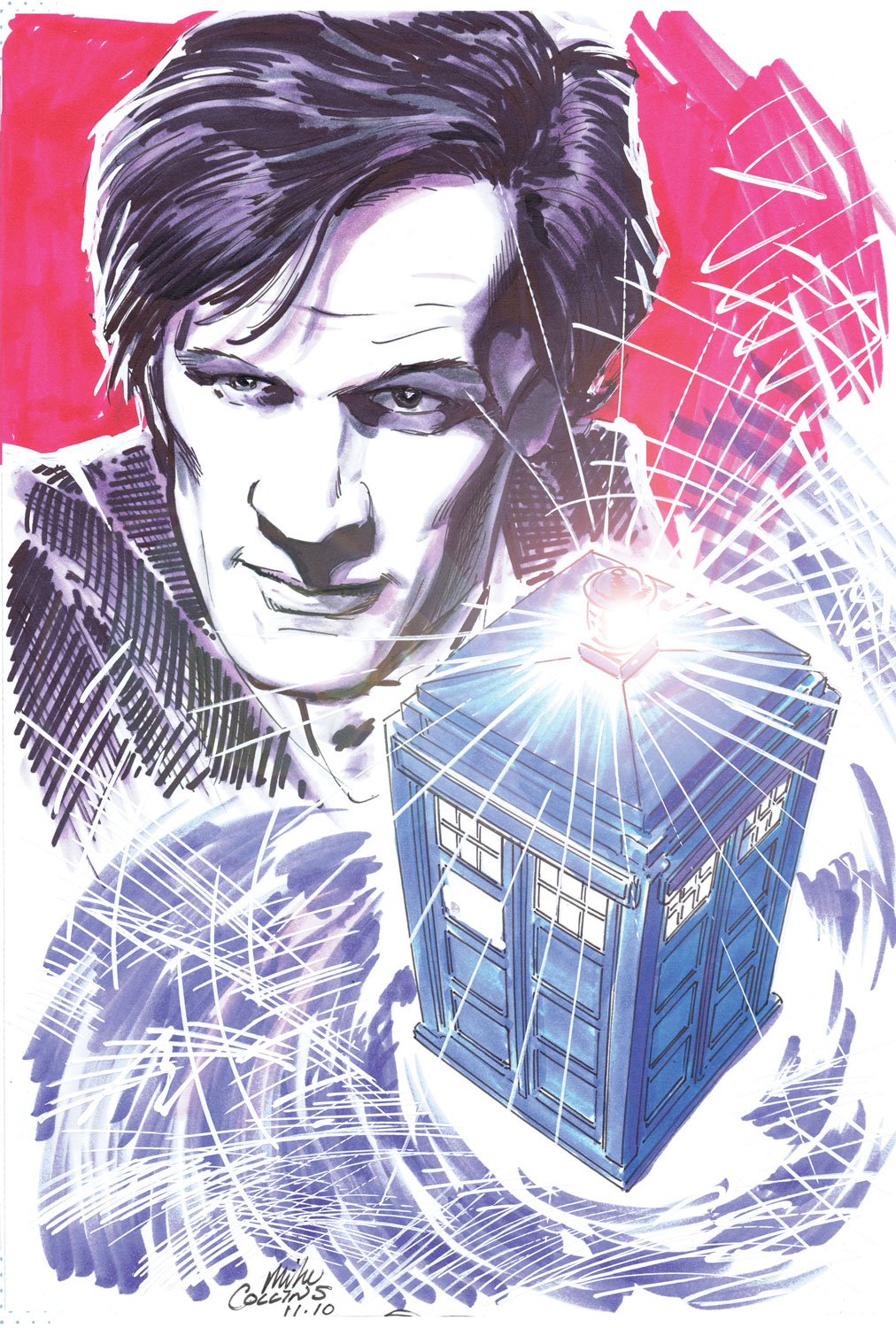 Matt Smith Dr Who Tardis by Mike Collins COPYRIGHT BBC